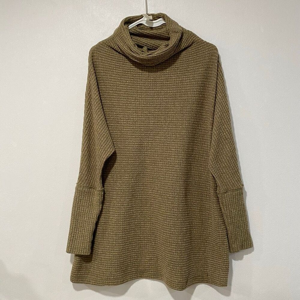 Free People We The Free Uptown Pullover Tunic Sweater Olive Green Size Small